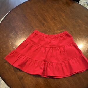 Lelis Collection Red Corduroy Tiered Pull On Skirt M Women Solid Short